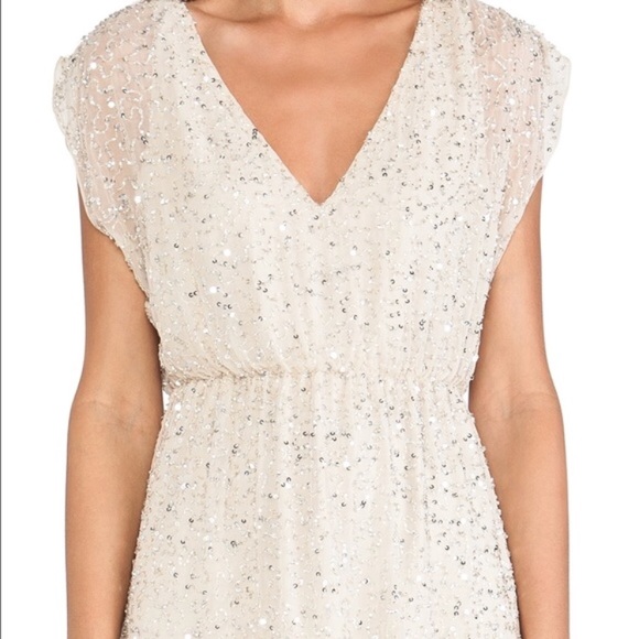 Alice + Olivia V-Neck Gold Sequin Cocktail Dress - Picture 5 of 5